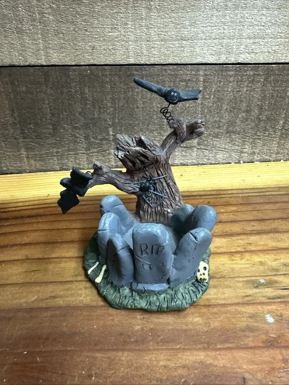 Crazy Mountain Halloween Haunted Tree and Gravestones Tealight Holder In Box